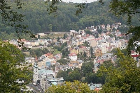 Karlovy Vary from the Lookout Tower Diana