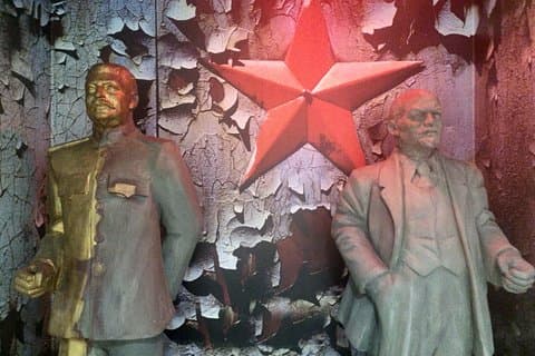 Statues of Stalin and Lenin at Museum of Communism