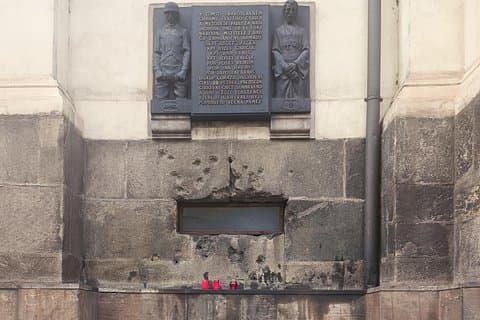 Window of the crypt where was last hideout and battle of 7 paratroopers