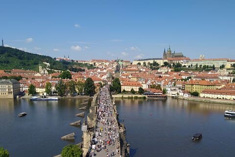 View of Charles Bridge and Prague Castle