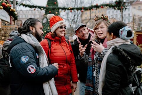 Learning about Czech holiday traditions on our small-group and private Christmas markets tour in Prague.