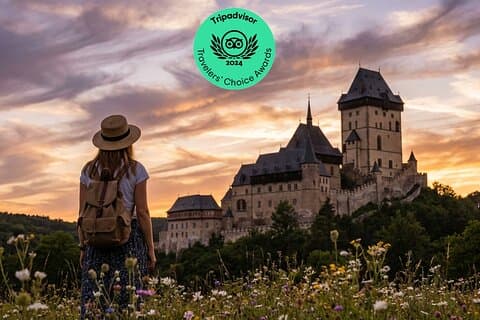 From Prague: Karlštejn Castle & Caves or Pilsner Brewery Tour