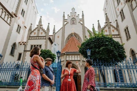 In front of the Maisel Synagogue in Josefov, one of the key stops on our Private Jewish Quarter tour.