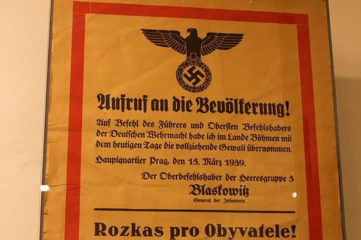 Document proclaiming takeover of Czechoslovakia