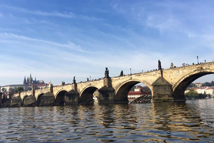 View of Charles Bridge from the boat