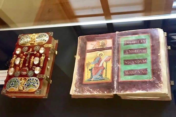 Bible cover w. precious stones & Strahov gospel