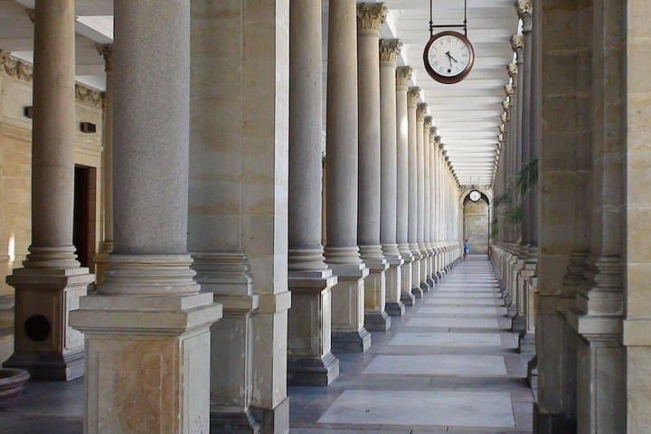 Karlovy Vary colonnades with mineral hot springs