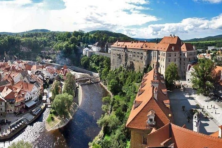 The view from the Krumlov castle tower