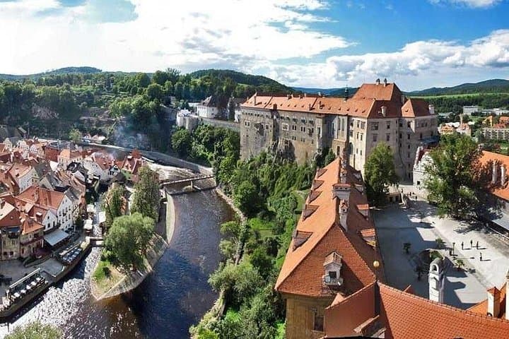 The view from the Krumlov castle tower