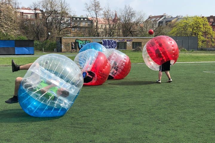 Bubble football city center of Prague