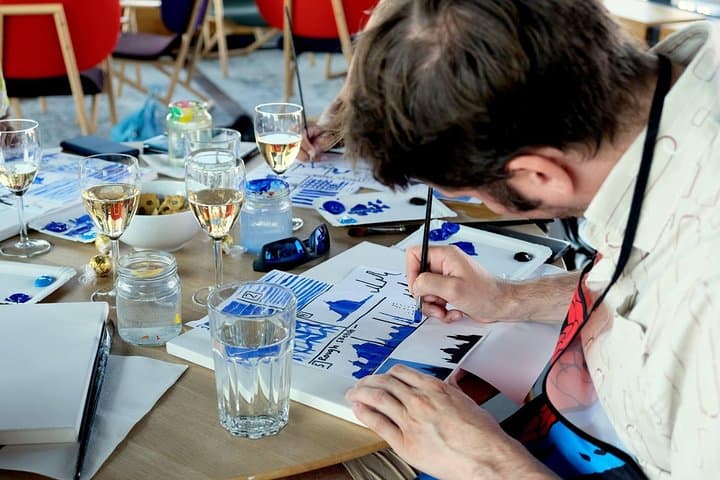 Learn to paint in Prague & sip some wine!
