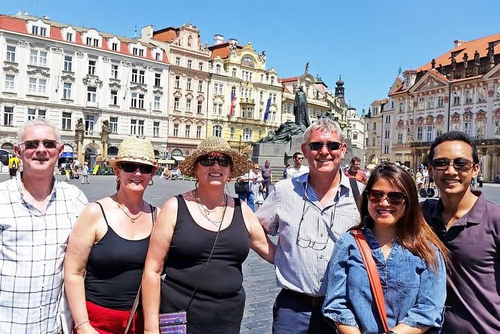 Tour clients on the Old Town Square