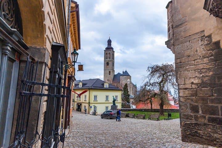 Kutná Hora Medieval Town in Vintage Cabrio car