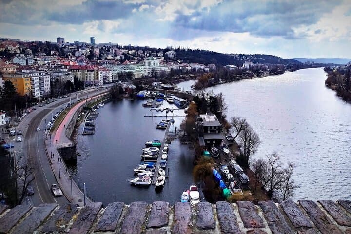 Vltava River. View from Vyšehrad Rock.
