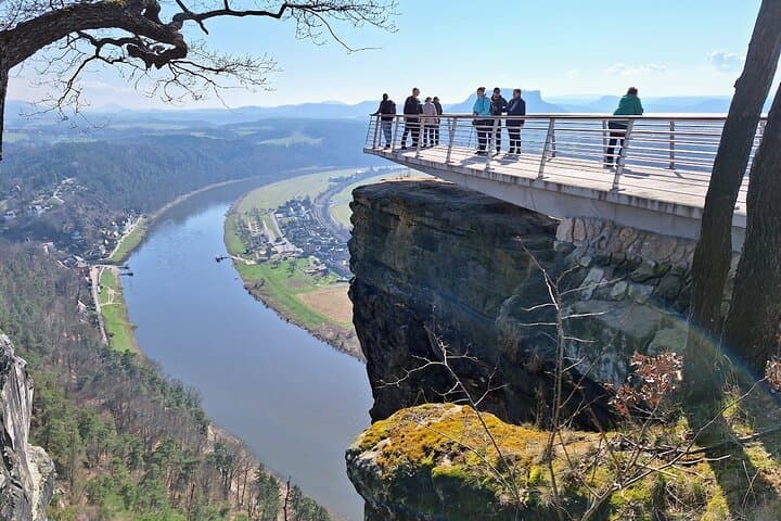 View from Bastei Bridge to Elbe Sandstones