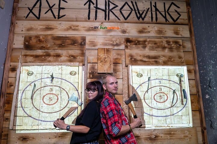 Axe Throwing in a Unique Cyberpunk Venue in Prague