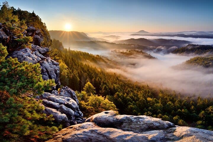 Stunning Views of Bohemian Switzerland: Gate, Tisa Rocks, Bastei