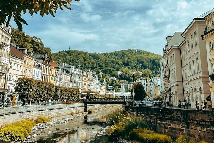Karlovy Vary’s riverside walk, where beauty flows just as freely as the springs.