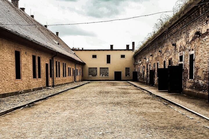 A chilling corridor in the Gestapo prison block.