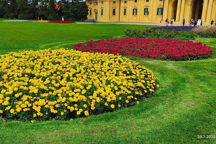Lednice Castle, part of the Lednice-Valtice Cultural Landscape, is set within an extensive 283 km² park.