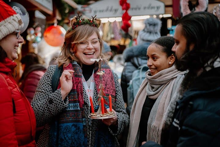 Laughing together as your guide explains this traditional Czech Christmas candle carousel.