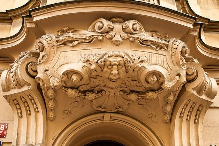 A mascaron over the door