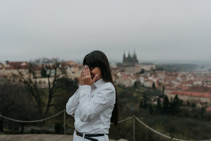 Surprise proposal photographer in Prague - engagement photoshoot