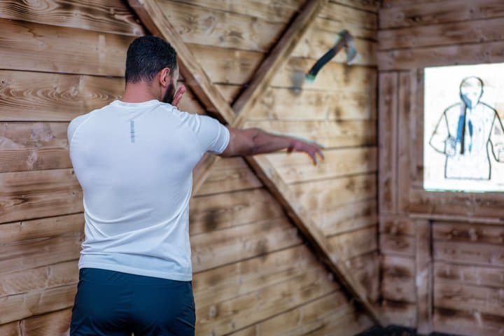 Axe Throwing in a Unique Cyberpunk Venue in Prague
