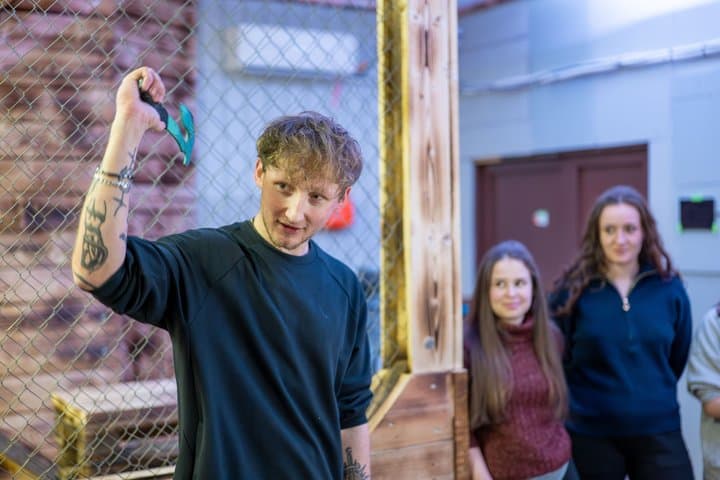 Axe Throwing in a Unique Cyberpunk Venue in Prague