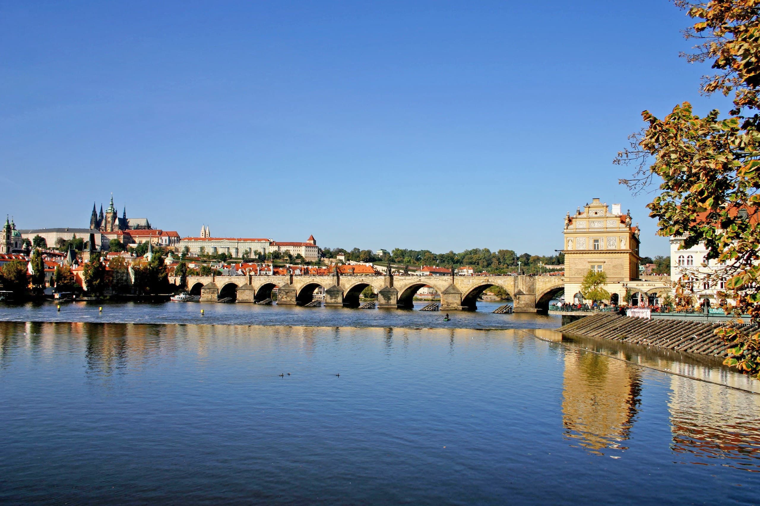 Charles Bridge and Prague Castle above the Vltava
