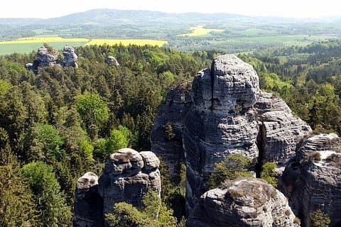 Beautiful viewpoint to rock formations of Czech Paradise