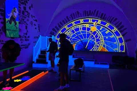 Prague Black Light Mini Golf and Games with free Drinks