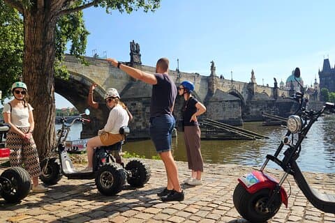 Prague Panoramic Views Live Guided Tour on Trike EBike EScooter