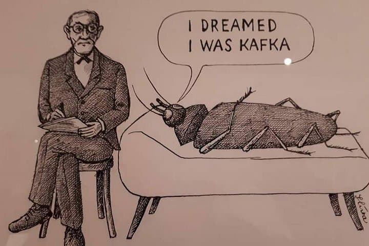 Franz Kafka still inspires other artists. We will show you a few artworks inspired by the writer during our tour too.