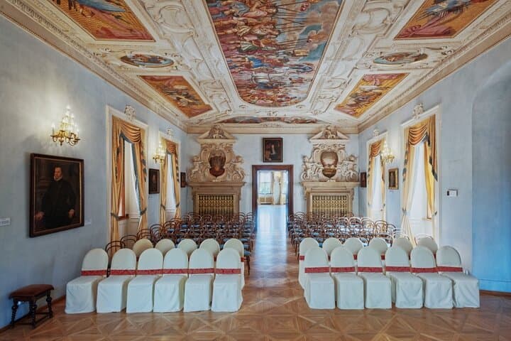 Beatifully decorated Concert hall in the Lobkowicz Palace