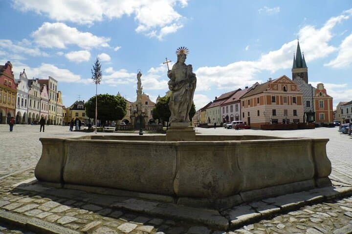 One of the fountain in the Telč square