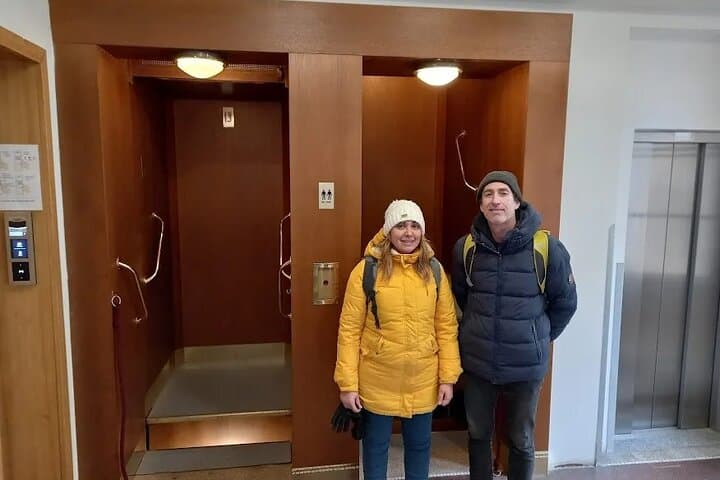 The unusual paternoster lift in Prague