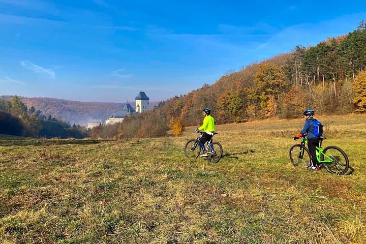 From Prague Mountain Biking Full Day Trip to The Karlstejn Castle
