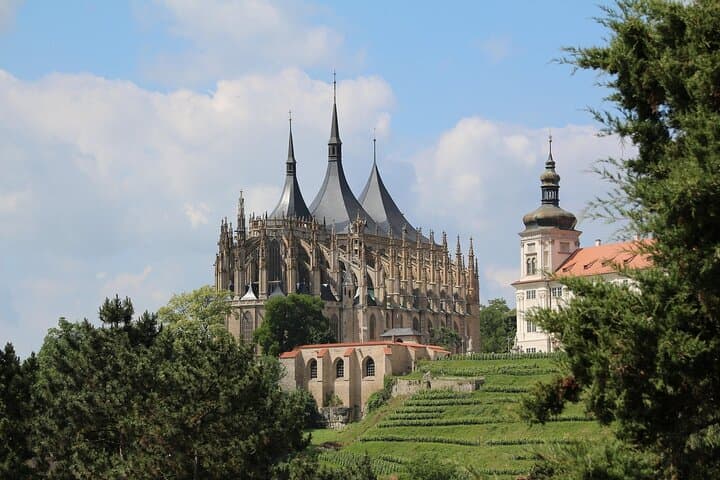 A masterpiece of late Gothic architecture, this cathedral stuns with its soaring spires, intricate frescoes, and views over vineyards. A must-see for lovers of art and history.