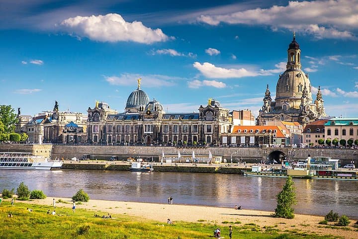 Dresden over the Elbe river