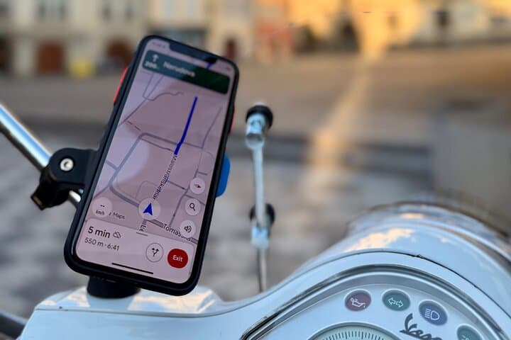 Each Vespa comes with a GPS device preloaded with curated sightseeing routes, making your Prague adventure simple and fun.