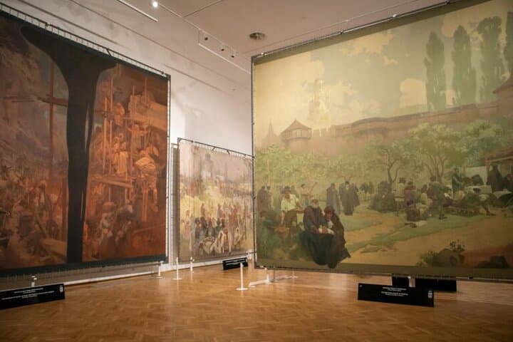 Alfons Mucha exhibition - Slavic Epopee in town Moravsky Krumlov, the Czech Republic