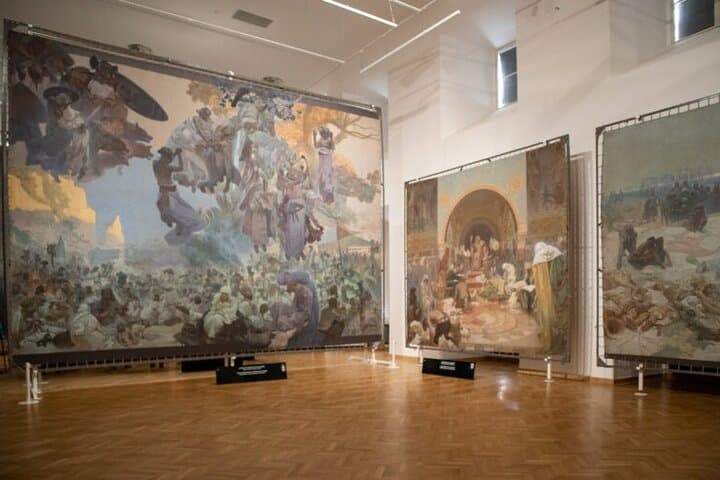 Alfons Mucha exhibition - Slavic Epopee in town Moravsky Krumlov, the Czech Republic