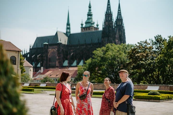 St Vitus Cathedral rises behind you as your private guide leads the way through Prague Castle.