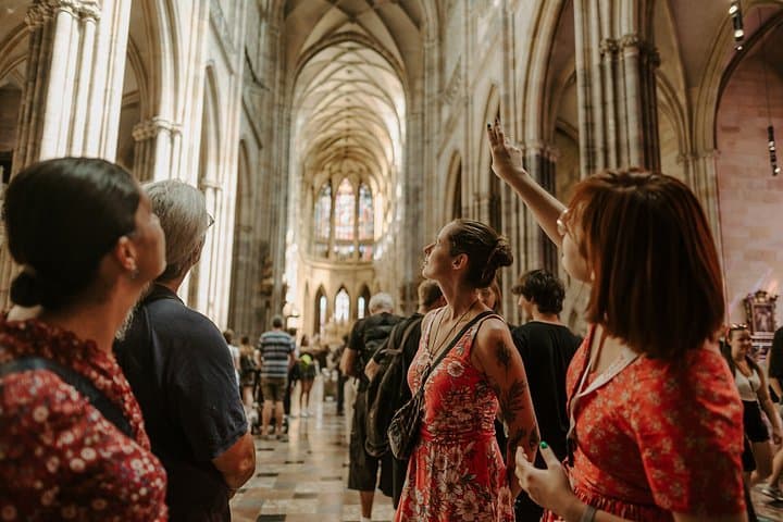 Inside St Vitus Cathedral, your guide points out the details most visitors miss.
